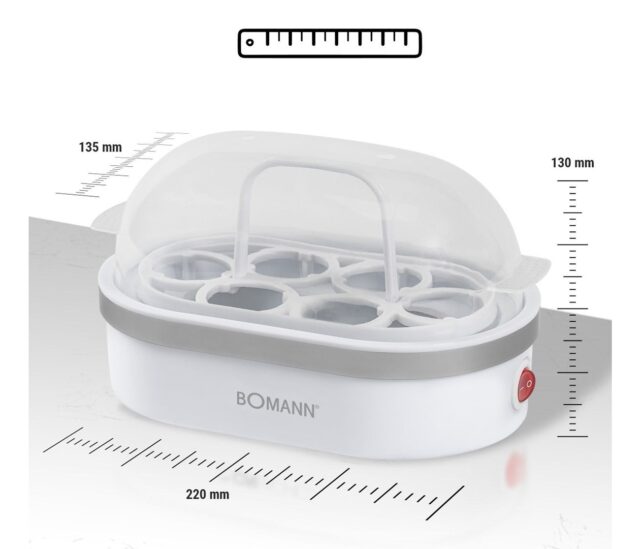 Bomann EK 5022 CB 6 egg(s) 400 W Silver  Transparent  White - imagine 2