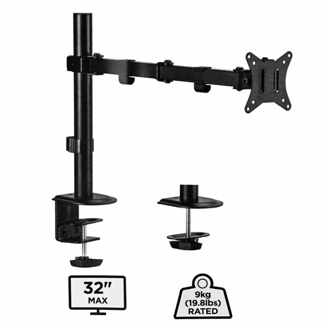 Gembird MA-D1-01 monitor mount / stand 81.3 cm (32 ) Black Desk - imagine 3