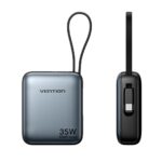 Powerbank Vention 10000mAh 35W PD z wbudowanym kablem USB-C szary - imagine 4