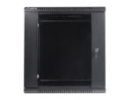 Lanberg wall-mounted installation rack cabinet 19'' 12U 600x450mm black (glass door) - imagine 4
