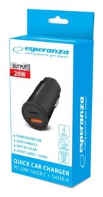 Esperanza EZC111K mobile device charger Smartphone  Tablet Black USB Fast charging Auto - imagine 4