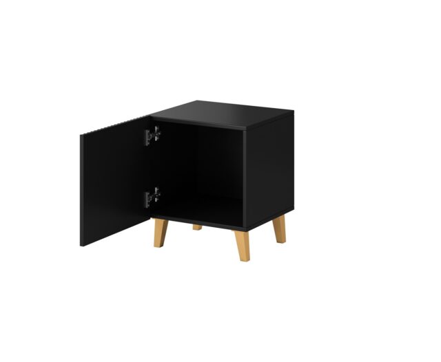 PAFOS bedside table 2 pcs. 45x40x51 cm matte black - imagine 2