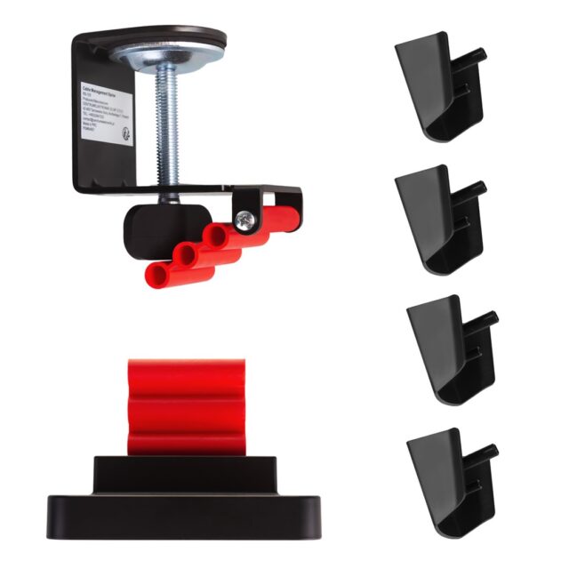 Nano RS desk cable organizer / cable grille  1345mm  black and red  RS125 - imagine 7