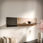 Cama MERCI shelf 110x20x25 black/oak artisan - imagine 2