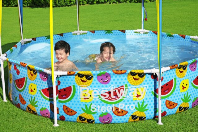 Bestway Steel Pro 2.44m x 51cm Splash-in-shade Play Pool  Orange/Yellow - imagine 8