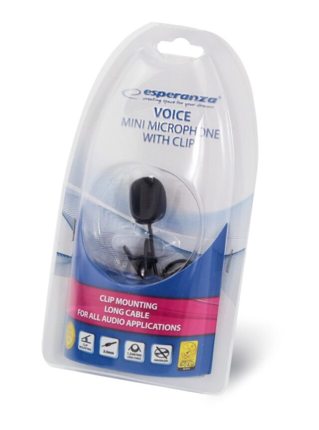 Esperanza EH178 Microphone with clip Black - imagine 3