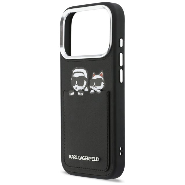 Case Karl Lagerfeld Karl & Choupette     Print & Pocket for iPhone 17 Pro Max black - imagine 6