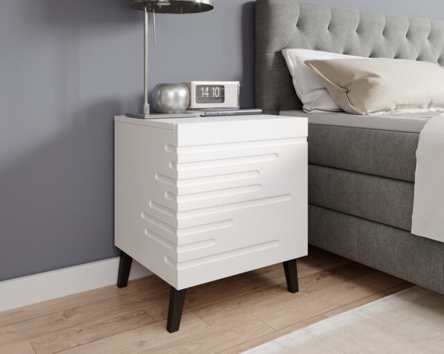 Cama Bedside table NOVA 44x40x52 white matt - imagine 3