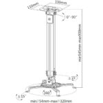 Techly Projector Ceiling Support Extension 545-900 mm Silver ICA-PM 18M - imagine 3