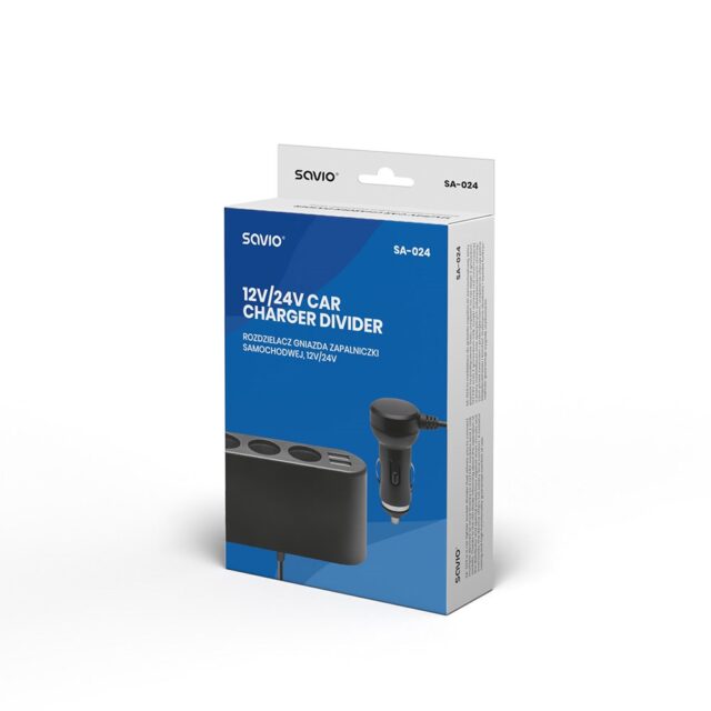 Savio Car lighter socket splitter 12/24V SA-024 - imagine 4