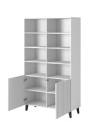 Shelving unit PAFOS 100x40x176.5 cm white matt - imagine 2