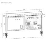 Ergo Office desk divider / organizer  max load 10kg  white board  width 1116mm  white  ER-301 W - imagine 3