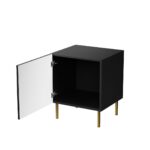 Bedside table 2 pcs. JUNGLE 53.5x40.5x44 black matt + golden legs - imagine 2