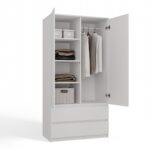 Topeshop SZAFA MALWA B bedroom wardrobe/closet 5 shelves 2 door(s) White - imagine 4