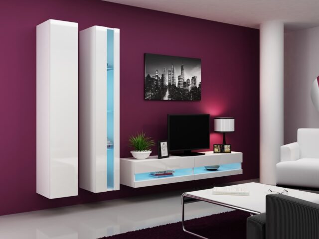 Cama Shelf unit VIGO NEW 180/40/30 white/white gloss - imagine 9