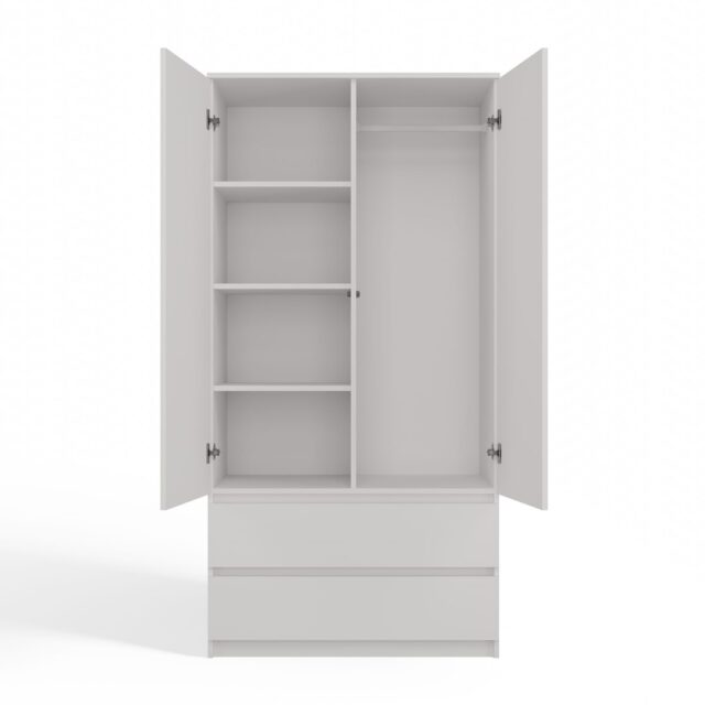 Topeshop SZAFA MALWA B bedroom wardrobe/closet 5 shelves 2 door(s) White - imagine 3