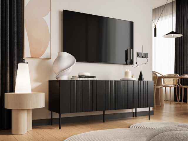 RTV cabinet ISLA 150.5x40x60 black matt - imagine 3