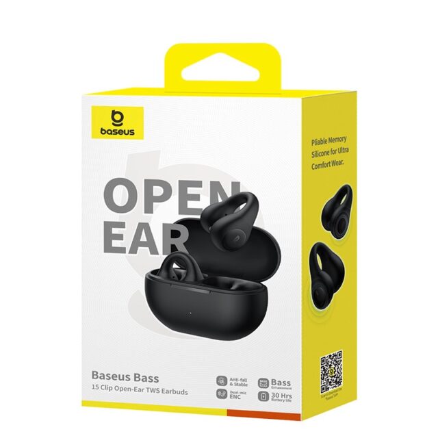 Baseus Bass 15 Clip Open Ear Headset True Wireless Stereo (TWS) In-ear Calls/Music Bluetooth Black - imagine 6