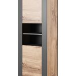 WOOD bookcase 65x40x170 5 oak wotan + anthracite