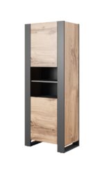 WOOD bookcase 65x40x170 5 oak wotan + anthracite