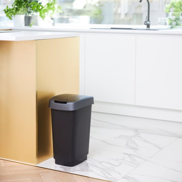 ROTHO Twist Silver - trash bin – 25l - imagine 5