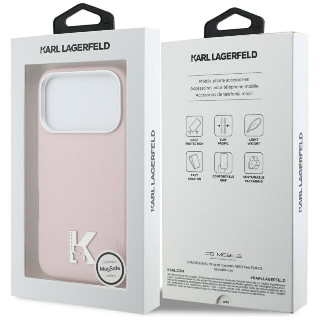 Case Karl Lagerfeld Karl Head Logo MagSafe for iPhone 17 Pro pink - imagine 8