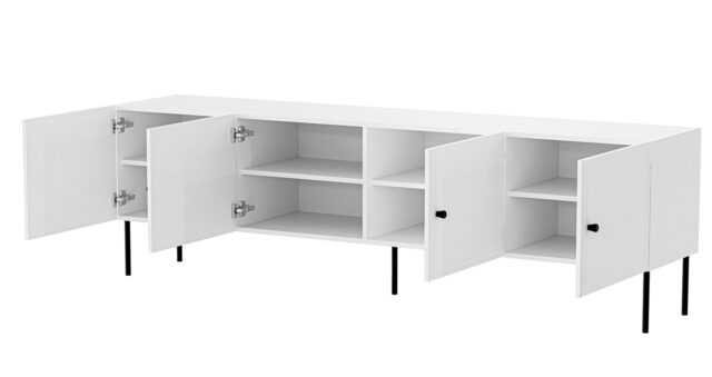 4D RTV cabinet PALAZZO BIS 201x40x60 white matt - imagine 2