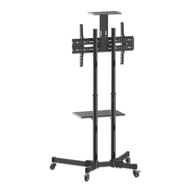 Manhattan TV & Monitor Mount  Trolley Stand  1 screen  Screen Sizes: 37-65   Black  VESA 200x200 to 600x400mm  Max 40kg  LFD  Lifetime Warranty - imagine 3