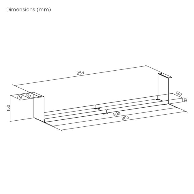 Maclean compact under-desk cable organizer  max load 5kg  black  MC-107 B - imagine 7