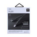 UNIQ MFI Flex Cable USB-C-Lightning 18W nylon charcoal grey - imagine 4