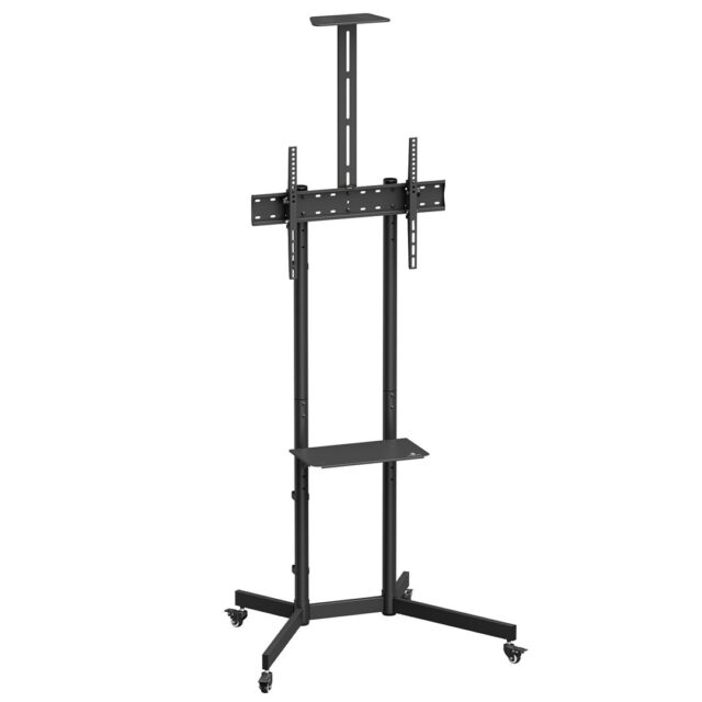 Maclean TV stand / cart  camera shelf  on wheels  37-70   max load 45kg/5kg shelf  max. VESA 600x400  MC-113 B - imagine 11