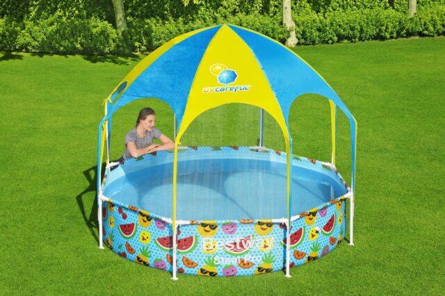 Bestway Steel Pro 2.44m x 51cm Splash-in-shade Play Pool  Orange/Yellow - imagine 27