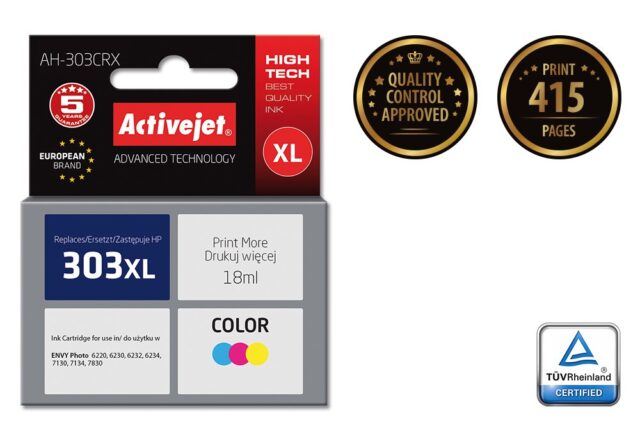 Activejet AH-303CRX Ink Cartridge (replacement for HP 303XL T6N03AE; Premium; 18ml; color) - imagine 2