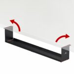 Maclean compact under-desk cable organizer  max load 5kg  black  MC-107 B - imagine 8