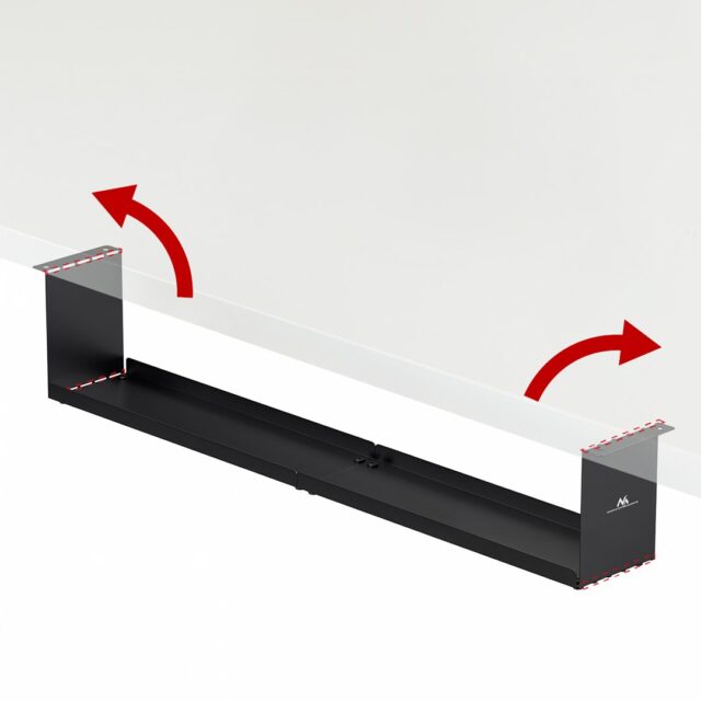 Maclean compact under-desk cable organizer  max load 5kg  black  MC-107 B - imagine 8