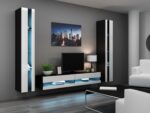 Cama Shelf unit VIGO NEW 180/40/30 black/white gloss - imagine 4