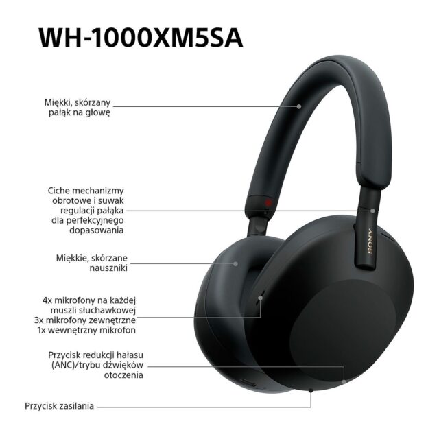 SONY WH-1000XM5SA BLACK WIRELESS HEADPHONES - imagine 7