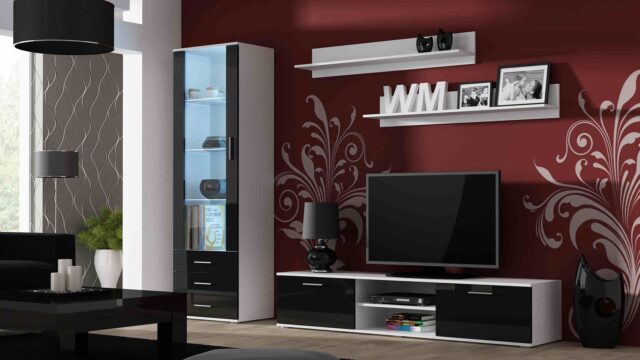Cama TV stand SOHO 180 white/black gloss - imagine 5