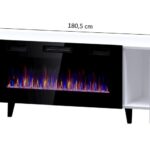 RTV cabinet PAFOS EF with electric fireplace 180x42x49 black matt