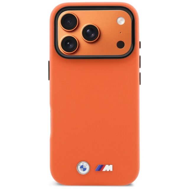 Case BMW M Metal Logo MagSafe for iPhone 17 Pro orange - imagine 3