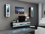 Cama TV stand VIGO NEW 30/140/40 black/white gloss - imagine 2