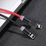 USAMS Kabel magnetyczny U-Sure lightning1m 2.1A pleciony czarny/black SJ292USB01 (US-SJ292) - imagine 2