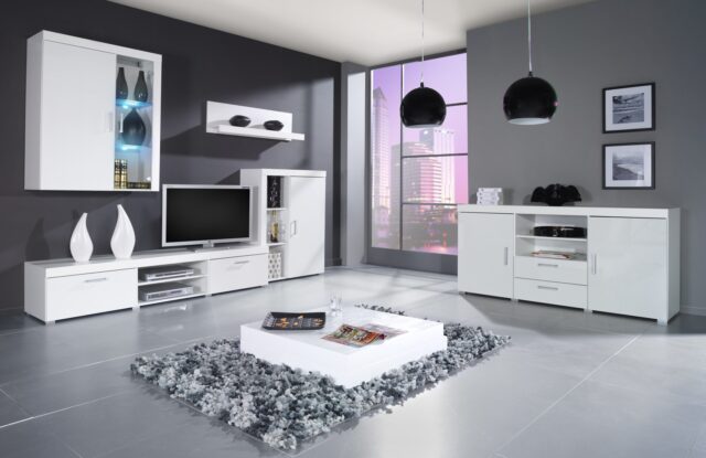Cama bookcase SAMBA white/white gloss - imagine 3