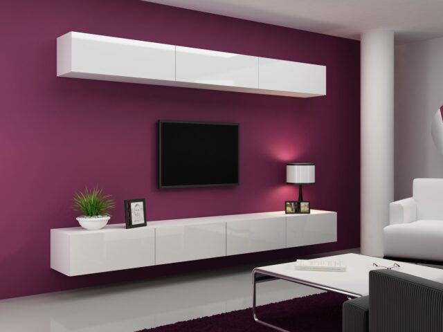 Cama TV stand VIGO 140 30/140/40 white/white gloss - imagine 7