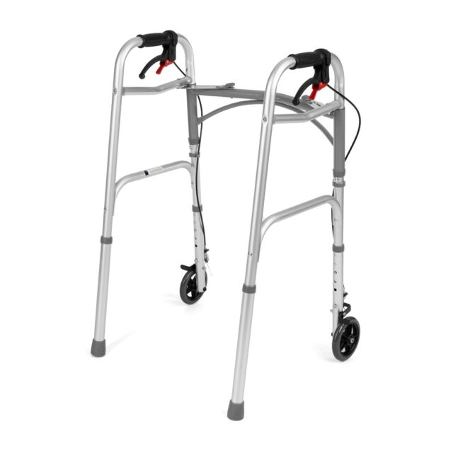 Four-wheeled wheelchair with brakes TIMAGO JMC-C 3223 Silver - imagine 4