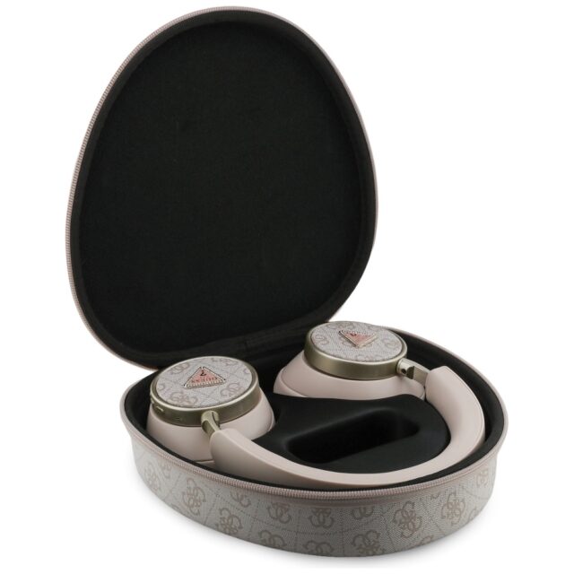 Headphones Guess 4G Triangle Logo Bluetooth ENC pink - imagine 4