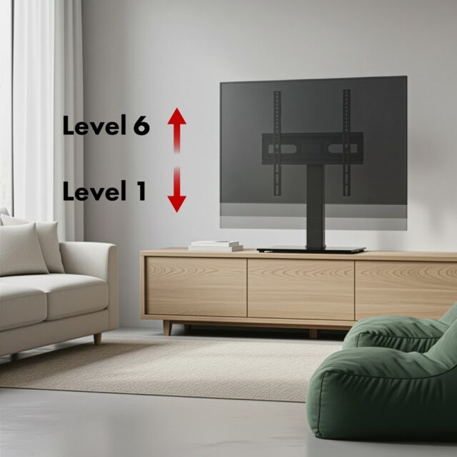 Maclean universal TV stand  for RTV cabinet  stand  max. 40kg  max. VESA 400x400  height and angle adjustment  for 32-65  TV  MC-1240 - imagine 11