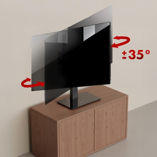 Maclean universal TV stand  for RTV cabinet  stand  max. 40kg  max. VESA 400x400  height and angle adjustment  for 32-65  TV  MC-1240 - imagine 10
