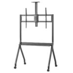Maclean TV stand / cart  camera shelf  on casters  55-100   max load 120kg/10kg shelf  max. VESA 900x600  black  MC-114 B