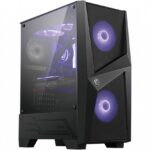 MSI MAG FORGE 100M Mid Tower Gaming Computer Case 'Black  2x 120mm ARGB PWM Fan  1x 120mm Fan  1-6 ARGB Hub  Mystic Light Sync  Tempered Glass Panel  ATX  mATX  mini-ITX'